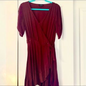 NWOT Lucky Brand ruffle wrap dress